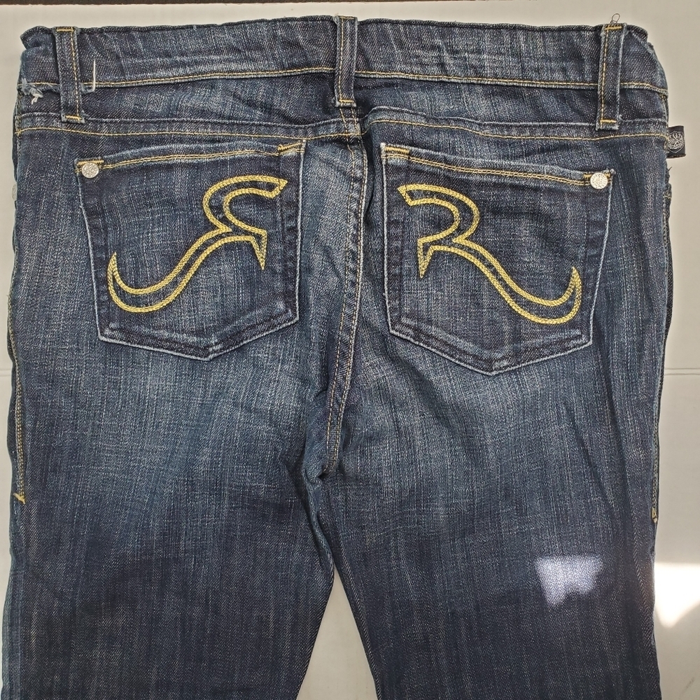 Rock and Republic Low Rise Boot Cut Blue Jeans Women's Size 28 W 32 L 32 - Picture 8 of 11